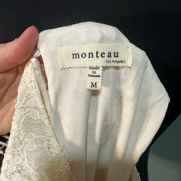 Monteau Cream Lace Mini Dress Size M ❤️‍🔥 - Picture 3 of 5